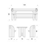 Tavolo e Panche PRESTIGE per Arredo Urbano in Legno Trattato-83141