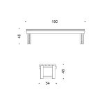 Panchine Arredo Urbano SQUARE in Legno Trattato 190 x 54 x 48 h cm-83100