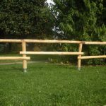 Onlywood Staccionata in Legno Rustica a 1 traversa mezzi pali + corrimano in Castagno Scortecciato-83942