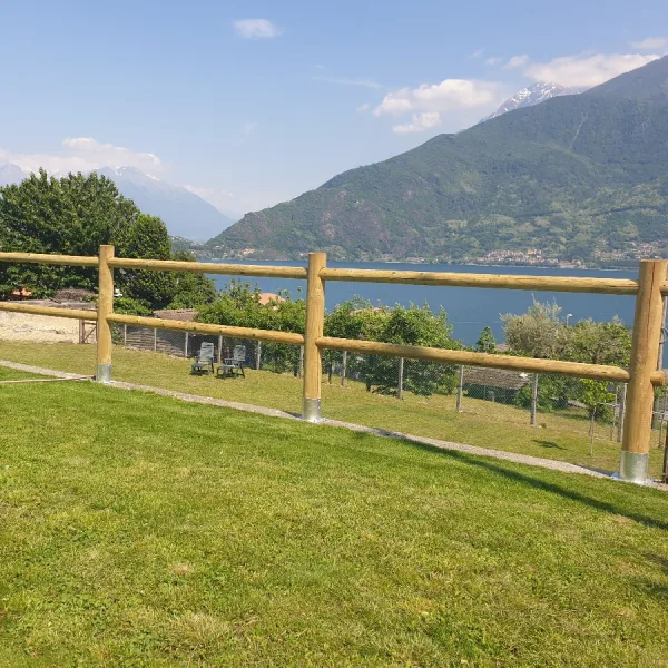 Onlywood Staccionata a 2 traverse in Castagno tornito - due fori-0