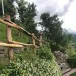 Onlywood Staccionata in Legno Rustica Valdostana a pali interi in Castagno Scortecciato-83573