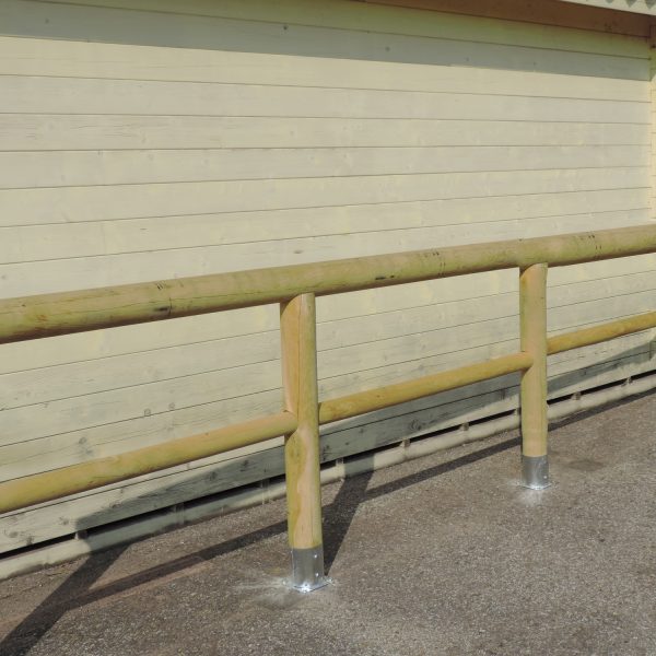 Onlywood Staccionata in Legno a 1 traversa + Corrimano in Pino -0