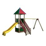 Parco giochi in Legno Torre COUNTRY con Scivolo e Altalena - Giochi per Parchi pubblici -83125