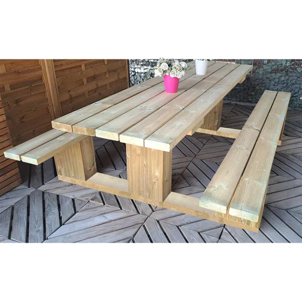 Onlywood Tavolo Picnic in Legno BOSS - con Panche-0