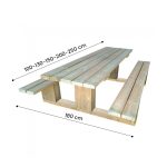 Onlywood Tavolo Picnic in Legno BOSS - con Panche-84493