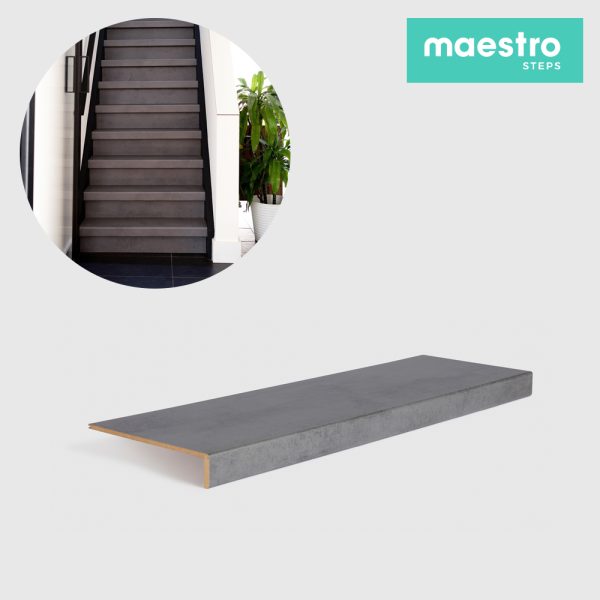 GRADINO DARK GREY STONE Rivestimento Scale Interne Fai da te - Larghezza max 100 cm-0