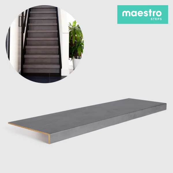 GRADINO DARK GREY STONE Rivestimento Scale Interne Fai da te - Larghezza max 130 cm-0