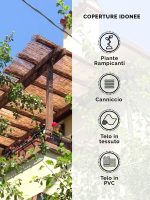 Onlywood Pergola in Legno Addossata BASIC in Pino Trattato per Coperture Leggere - ANCHE SU MISURA-85980