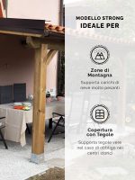 Onlywood Pergola in Legno Autoportante STRONG in Pino Trattato per Coperture Extra Pesanti - ANCHE SU MISURA-85986