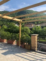 Onlywood Pergola in Legno Addossata BASIC in Pino Trattato per Coperture Leggere - ANCHE SU MISURA - foto 5