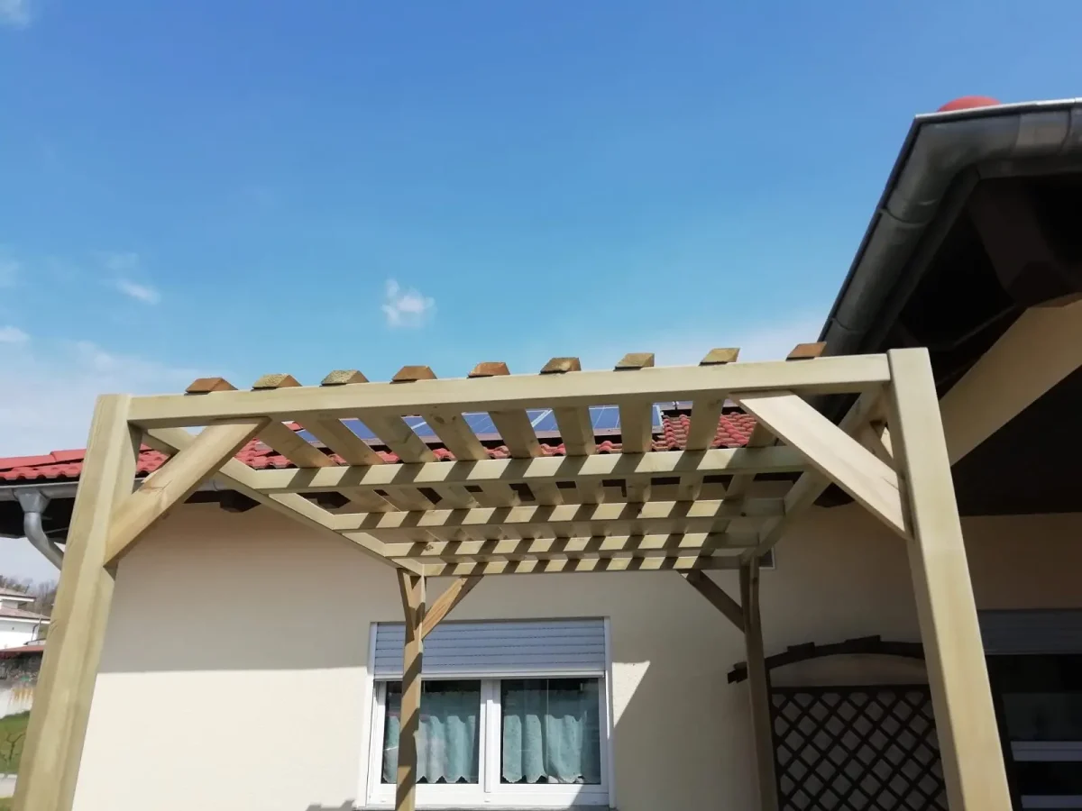 Onlywood Pergola autoportante MODERN in Legno Pino Trattato per Coperture Leggere – ANCHE SU MISURA - immagine 3