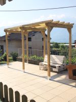 Onlywood Pergola autoportante STANDARD in Legno Pino Trattato per Coperture Pesanti - ANCHE SU MISURA-85947