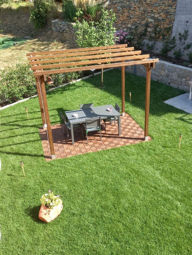Onlywood Pergola in Legno Autoportante BASIC in Pino Trattato per Coperture Leggere - ANCHE SU MISURA-0
