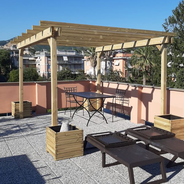 Onlywood Pergola autoportante STANDARD in Legno Pino Trattato per Coperture Pesanti - ANCHE SU MISURA-0