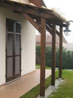Onlywood Pergola in Legno Addossata STANDARD in Pino Trattato per Coperture Pesanti - ANCHE SU MISURA-85953