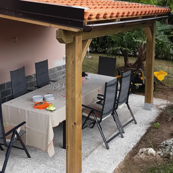 Onlywood Pergola in Legno Addossata STRONG in Pino Trattato per Coperture Extra Pesanti - ANCHE SU MISURA-0