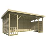 Onlywood Pergola in legno con Pareti Frangivista KRISTINA 560 X 284 x 264 cm-86020
