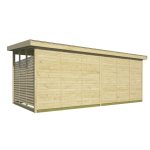 Onlywood Pergola in legno con Pareti Frangivista KRISTINA 560 X 284 x 264 cm-86022