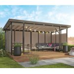 Onlywood Pergola in legno con Pareti Frangivista KRISTINA 560 X 284 x 264 cm-86024