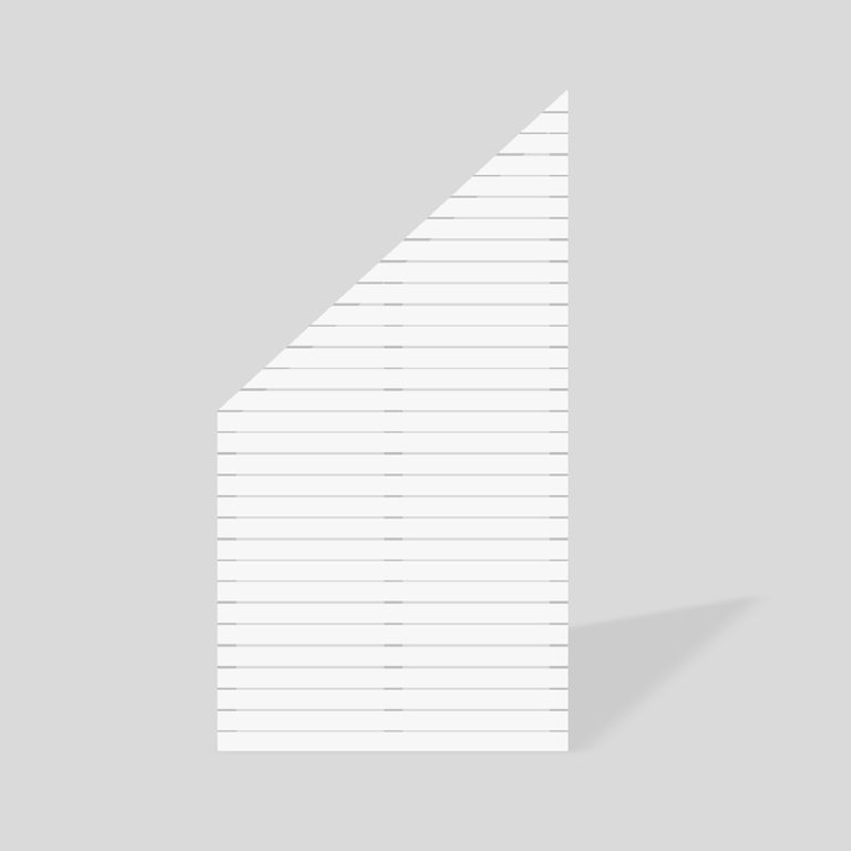 Pannello Frangivista Legno trattato DELUXE 90 x 87-170 h. cm Verniciato Bianco con Taglio Diagonale Lato Sinistro-0