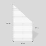 Pannello Frangivista Legno trattato DELUXE 90 x 87-170 h. cm Verniciato Bianco con Taglio Diagonale Lato Destro-86345