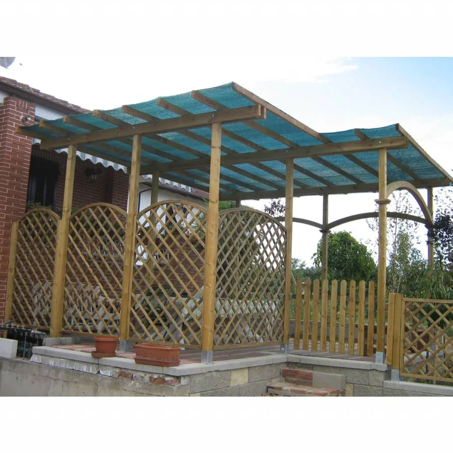 Onlywood Pergola in Legno Autoportante BASIC in Pino Trattato per Coperture Leggere - 800 x 400 cm-86228