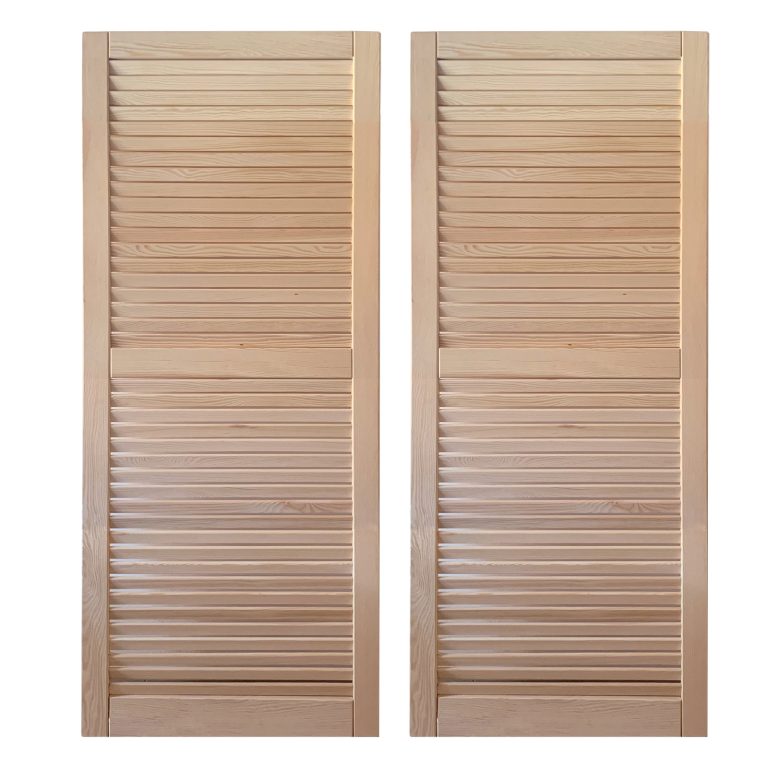 Onlywood Confezione 2 Persiane in Legno da Esterno in Pino Naturale Massello 600 x 1400 mm-0