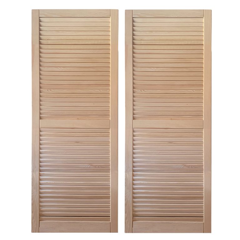 Onlywood Confezione 2 Persiane in Legno da Esterno in Pino Naturale Massello 600 x 1600 mm-0