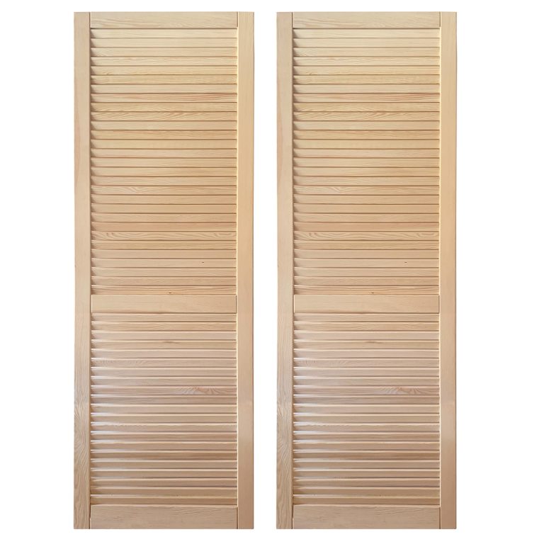 Onlywood Confezione 2 Persiane in Legno da Esterno in Pino Naturale Massello 600 x 1800 mm-0