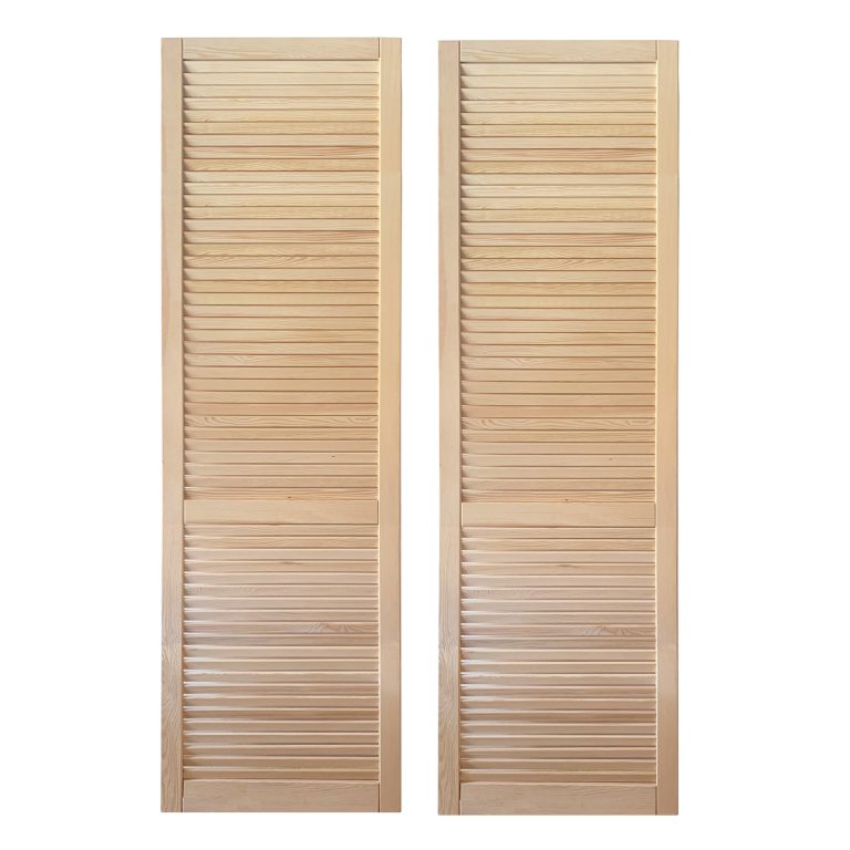 Onlywood Confezione 2 Persiane in Legno da Esterno in Pino Naturale Massello 600 x 2000 mm-0