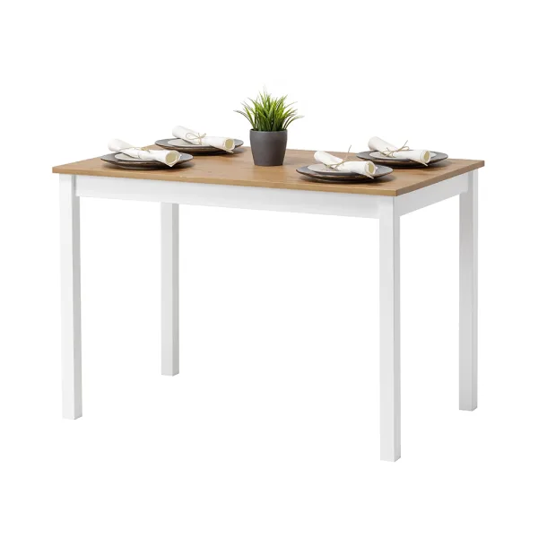 Tavolo in legno Massello rettangolare con finiture Bianche - Dimensioni 110 x 68 x 75 h. cm-0