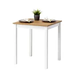 Tavolo in Vero legno Massello Quadrato con finiture Bianche - Dimensioni 68 x 68 x 75 h. cm - foto 2