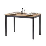 Tavolo in legno Massello rettangolare con finiture Nere - Dimensioni 110 x 68 x 75 h. cm-0