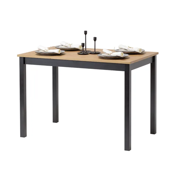 Tavolo in legno Massello rettangolare con finiture Nere - Dimensioni 110 x 68 x 75 h. cm-0