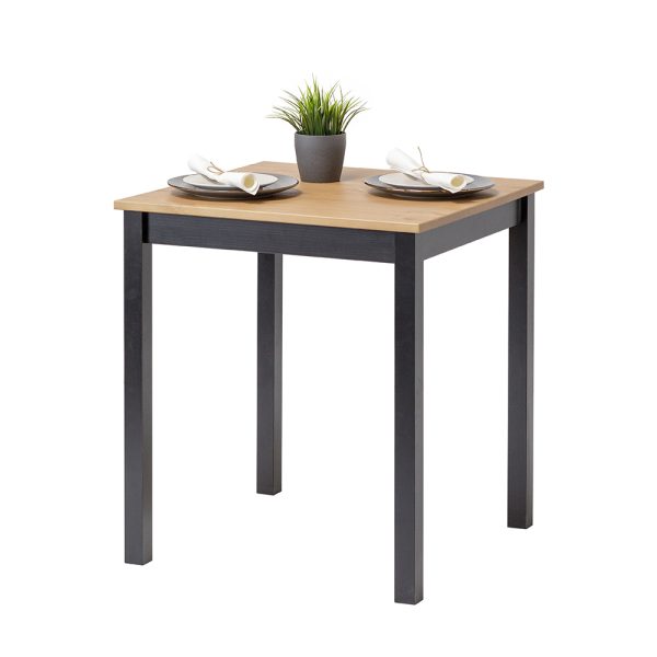 Tavolo in legno Massello Quadrato con finiture Nere - Dimensioni 68 x 68 x 75 h. cm-0
