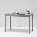 Scrivania in legno Massello rettangolare verniciata Grigio Chiaro - 2 Dimensioni disponibili-0