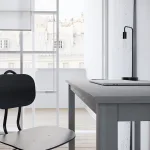 Scrivania in legno Massello rettangolare verniciata Grigio Chiaro - 2 Dimensioni disponibili - foto 4