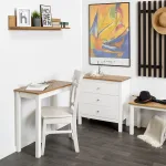 Scrivania in legno Massello rettangolare con finiture Bianche - 2 Dimensioni disponibili - foto 5