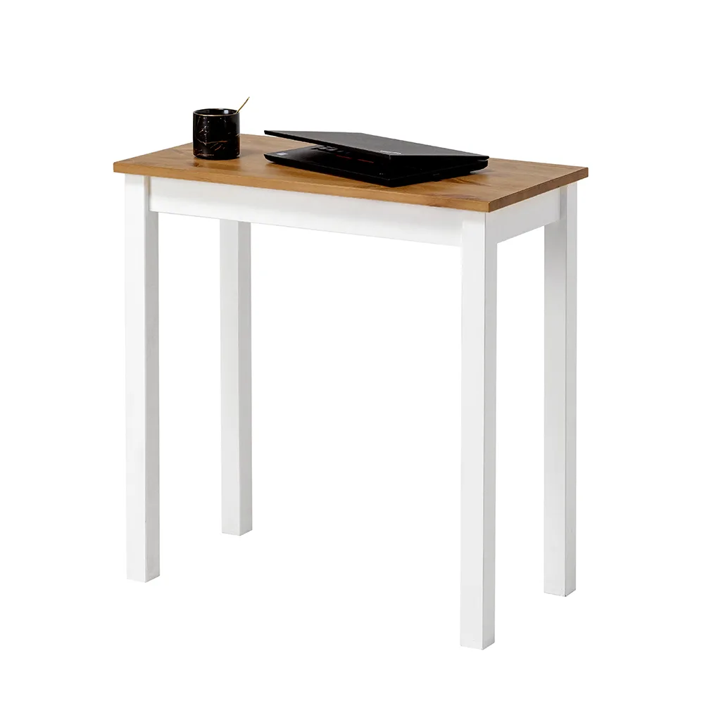 Scrivania in legno Massello rettangolare con finiture Bianche - 2 Dimensioni disponibili