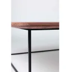 Tavolino da salotto in legno di Rovere impiallacciato con struttura in metallo nero verniciato - 100 x 100 x 40 h. cm - foto 4