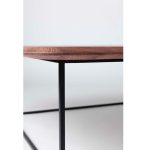 Tavolino da salotto in legno di Rovere impiallacciato con struttura in metallo nero verniciato - 100 x 100 x 40 h. cm-88059