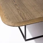 Tavolino da salotto in legno di Rovere impiallacciato con struttura in metallo nero verniciato Fumèè - 120 x 120 x 40 h. cm - foto 2