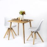 Tavolo in legno di Rovere impiallacciato con Bordi smussati - 80 x 80 x 75 h. cm-0