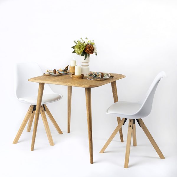 Tavolo in legno di Rovere impiallacciato con Bordi smussati - 80 x 80 x 75 h. cm-0