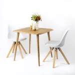 Tavolo in legno di Rovere impiallacciato con Bordi smussati - 80 x 80 x 75 h. cm - foto 5