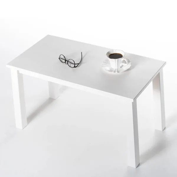 Tavolino da salotto in legno Massello verniciato Bianco - 2 Dimensioni disponibili-0