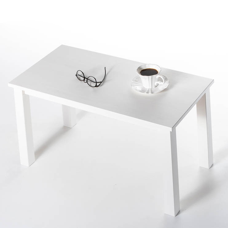 Tavolino da salotto in legno Massello verniciato Bianco - 2 Dimensioni disponibili-0