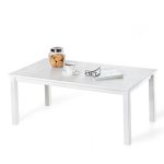 Tavolino da salotto in legno Massello verniciato Bianco - 2 Dimensioni disponibili-88006