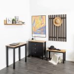 Tavolino da salotto in legno Massello con finiture Nere - 2 Dimensioni disponibili-88025