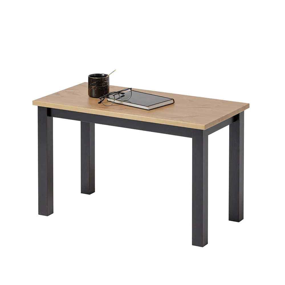 Tavolino da salotto in Vero legno Massello con finiture Nere - 2 Dimensioni disponibili